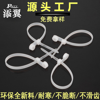 固定头扎带批发螺丝孔100*150*3*4*200*5*250黑白色带孔扎带厂家