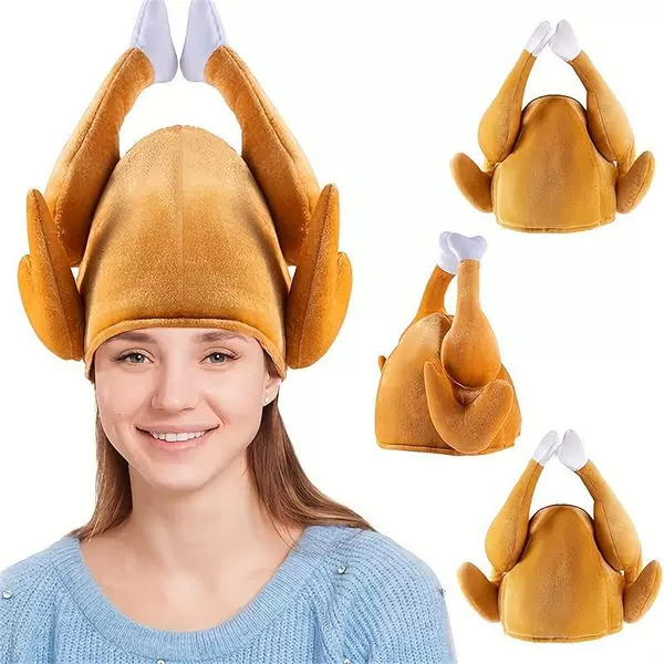 Cross-Border New Products Halloween Thanksgiving Chicken Leg Hat Christmas Chef Turkey Hat Scene Photo Atmosphere Decoration Props