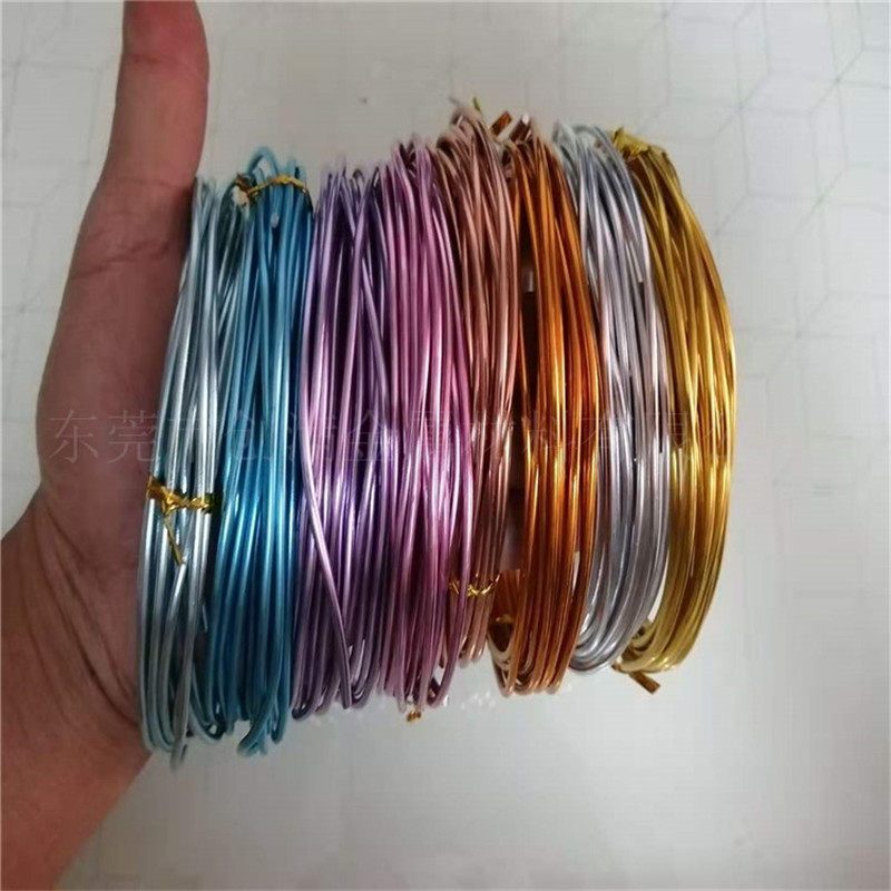 彩色铝线10米一卷现货/铝丝DIY软铝扁线工艺造型纯铝线黑色盆景线