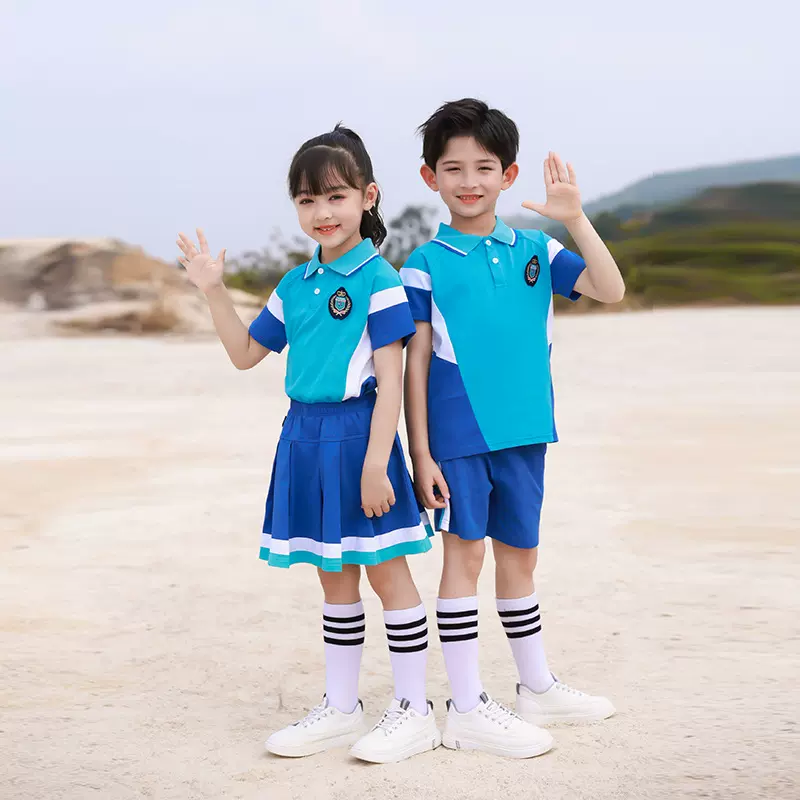 小学生校服幼儿园园服运动会班服六一表演服学生运动套装短袖T恤