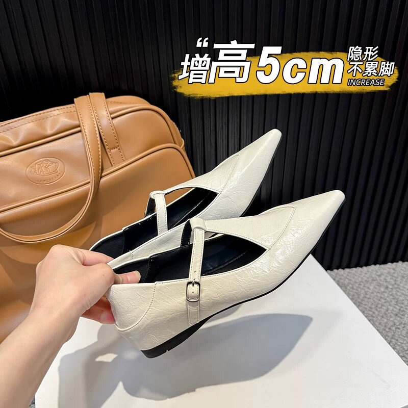法式气质尖头单鞋女2025新款鞋子秋季女款低跟配裙子玛丽珍乐福鞋|undefined