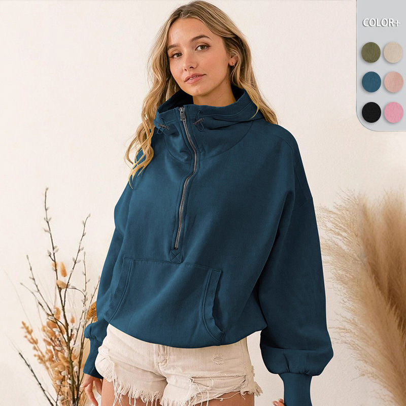 Amazon New Hooded Sweatshirt European and American Fashion Brand Sports Hoodie Zipper Drawstring Long-Sleeved Top Jacket Amazon New Hooded Sweatshirt European and American Fashion Brand Sports Hoodie Zipper Drawstring Long-Sleeved Top Jacket