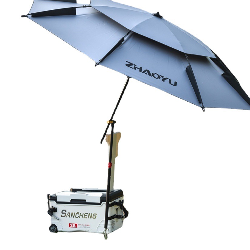 2025 Fishing Umbrella Large Fishing Umbrella 2.6 Thickened Universal Double-Layer Fishing Box Rainproof Sun Protection Parasol Crutches
