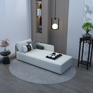 Modern New Chinese style solid wood chaise bed bed stool chaise chair recliner beauty bed corner sofa Zen furniture