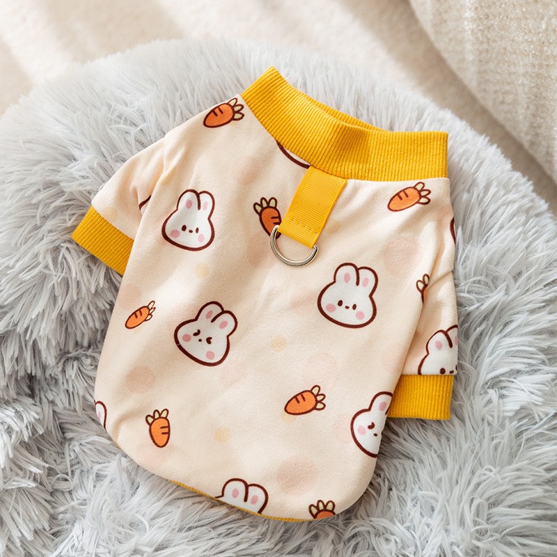 Otoño e invierno cálido bolsillo oso ropa para el hogar cachorro camiseta lindo gato ropa de dos patas ropa para mascotas