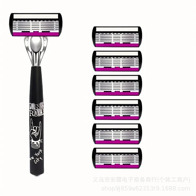 跨境现货六层刀片女士刮毛刀头六层手动剃须刀片刮胡刀头6层外贸|undefined