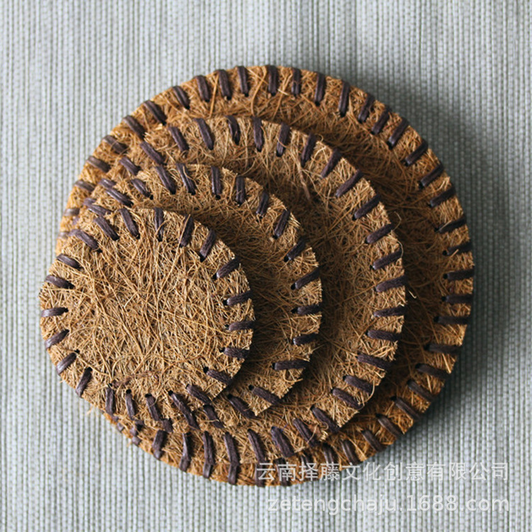 Factory Outlet Featured Coconut Palm Mat Shredded Coconut Mat Mat Heat Insulation Placemat Pot Mat Cup Holder Tea Ceremony Zero Spot