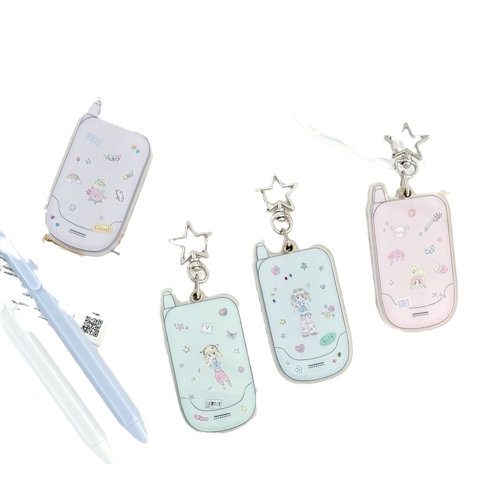 Original y2g teléfono móvil pintado a mano de 1 pulgada ID foto tarjeta magnética titular Tarjeta de ladrillo Goo tarjeta placa de acrílico duro titular de la tarjeta