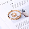 Fashionable bracelet, ring, golden colored set, European style, wholesale