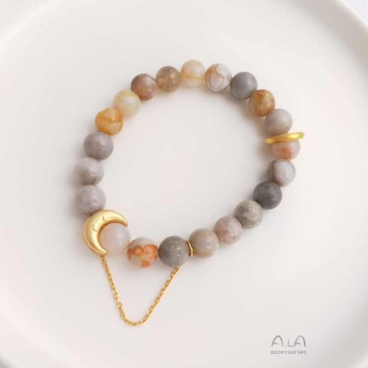 Color Preservation 14K Pack Gold Moon Sun Big Hole Bead Hanging Chain DIY Beaded Bracelet Beaded Fashion Jewelry Shagang Accessories