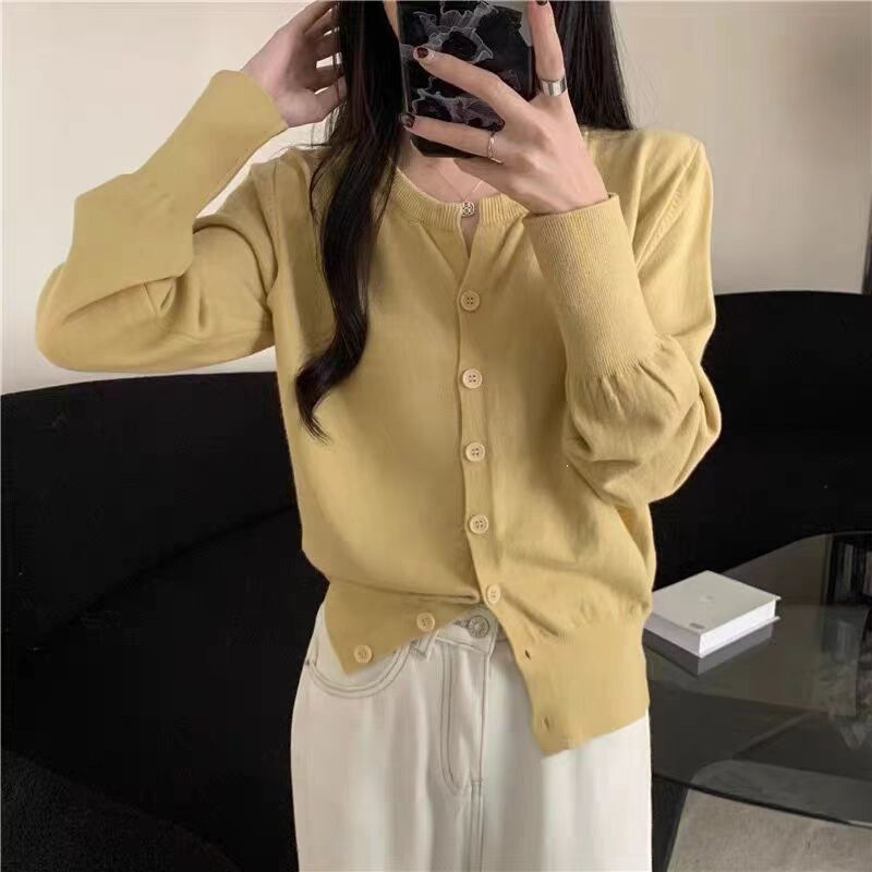 Versatile Slimming Knit Cardigan for Women, 2026 Summer New Style, Petite Outerwear Knit Slimming Cardigan Top for Women