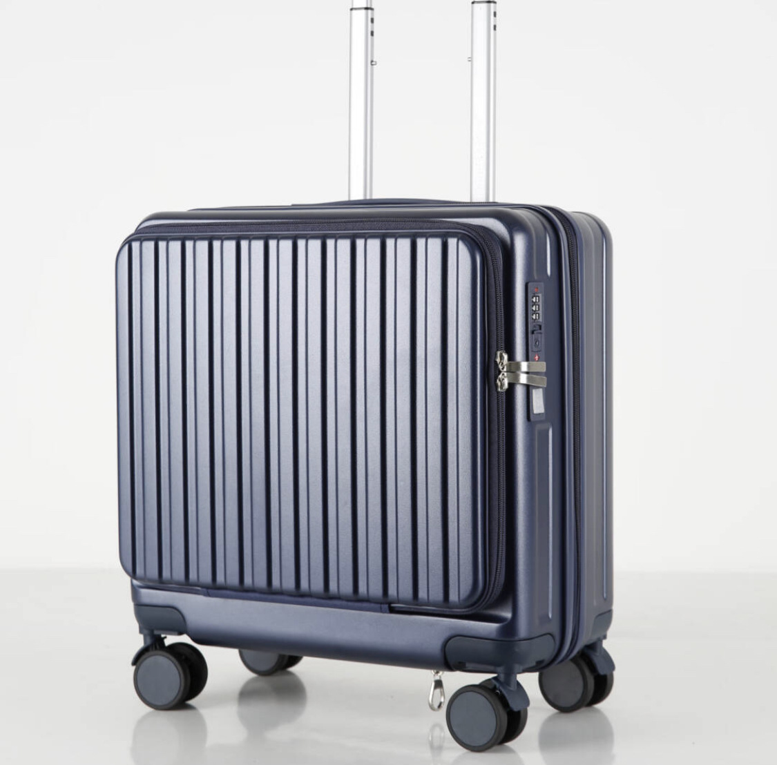 Maleta multifuncional de apertura delantera, maleta de embarque portátil con contraseña, maleta de viaje de gran capacidad y durabilidad.