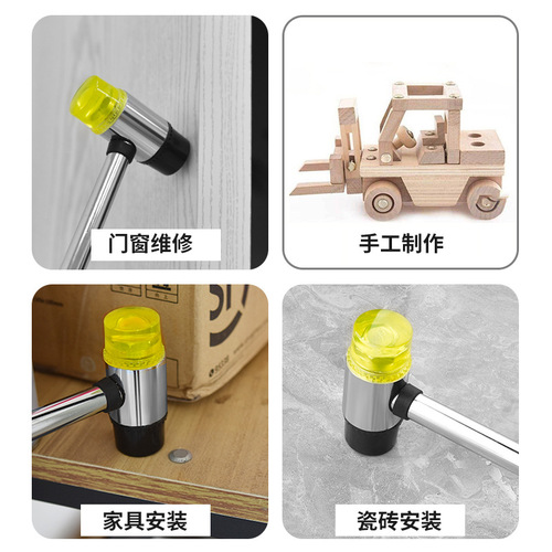 Decoration floor tile installation hammer, steel pipe handle rubber hammer, construction rubber hammer, hammer, replaceable hammer head