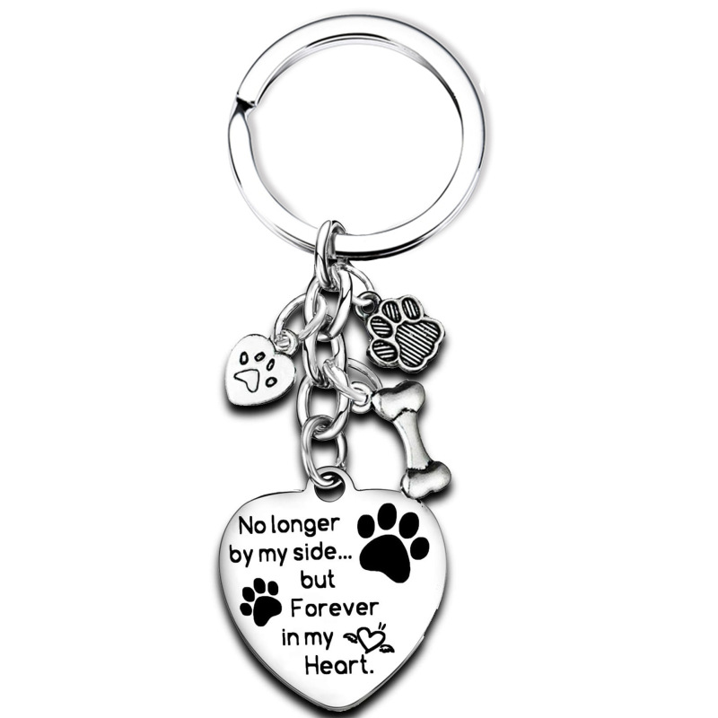 Stainless steel keychain stainless steel lettering dog tag no longer by myside .. Cat Claw accessories pet
