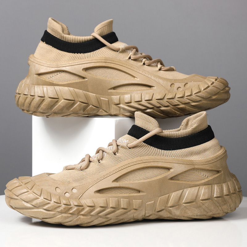 Zapatos de hombre 2025 nuevo estilo primavera tejido volador transpirable superficie de malla casual hombres ligeros plataforma deportes trabajo trabajo zapatos de moda