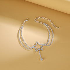 European and American cross-border star double water drill ankle chain, exquisite and novel, shiny beach ankle chain for women, wholesale