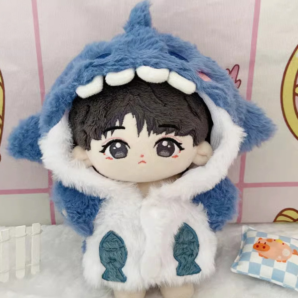 Wholesale In-Stock 20cm Shark Costume Doll Clothes Cotton Doll Clothes Can Be Changed into Different Outfits Hooded Jacket Doll Sweatshirt Wholesale In-Stock 20cm Shark Costume Doll Clothes Cotton Doll Clothes Can Be Changed into Different Outfits Hooded Jacket Doll Sweatshirt