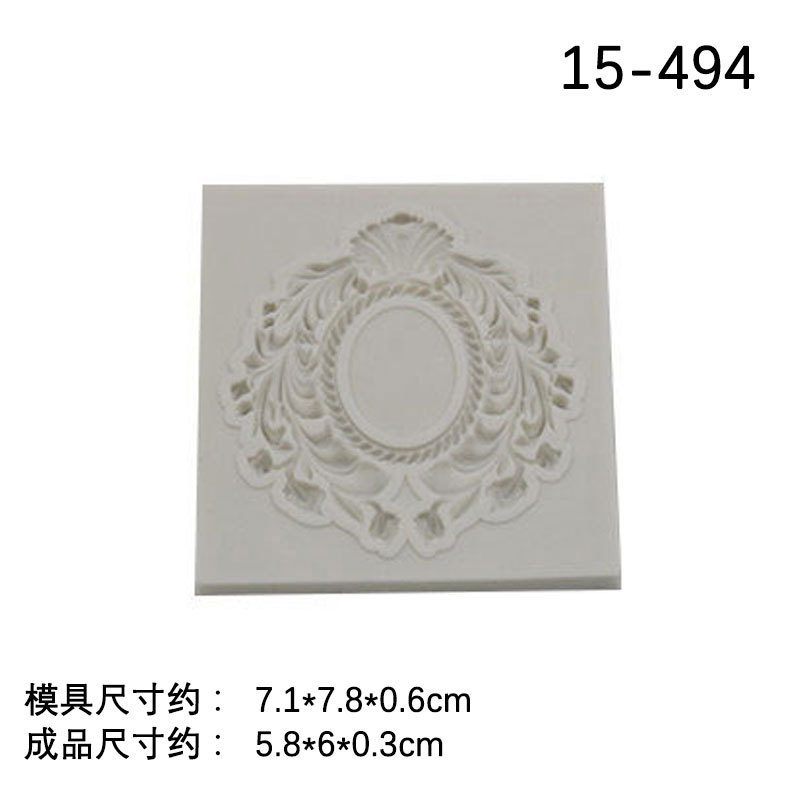 Retro patrón espejo marco de fotos tallado silicona fondant DIY pastel hornear chocolate decoración hecha a mano del molde