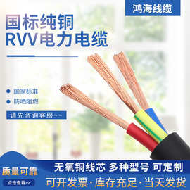 厂家批发国标RVV护套线0.5～1平方保检铜线电源电线电缆线 全型号