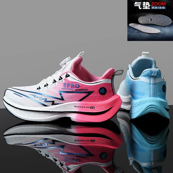 White ice pink blue mandarin duck-5c-rotating buckle with ZOOM air cushion supercritical technology popcorn + rubber backing + carbon plate