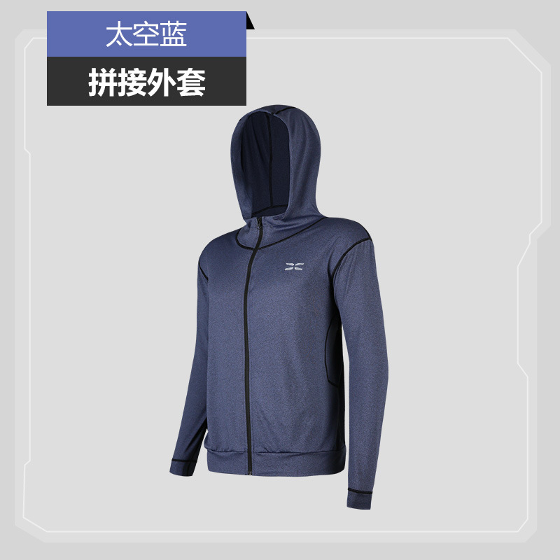 Chaqueta deportiva negra para hombre corriendo al aire libre ocio manga larga con capucha ropa de fitness ropa de entrenamiento de baloncesto logo