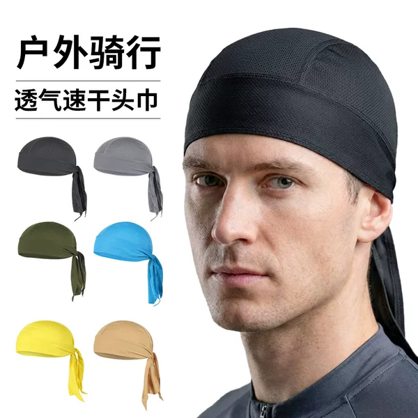 Outdoor Cycling Sun Protection Breathable Pirate Hat Summer Men and Women Solid Color Thin Quick-Drying Running Sports Headscarf Cycling Hat