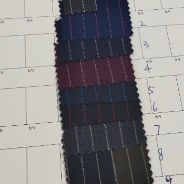 现货TR西装面料 弹力时装条子垂感裤料 春夏商务装工装职业装面料