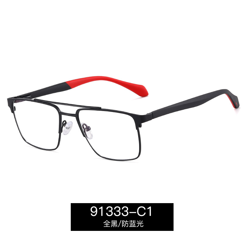 91333 personalidad delgada y ligera tendencia de gafas al por mayor anteojos de luz azul anteojos metálicos masculinos con gafas miopes image 7