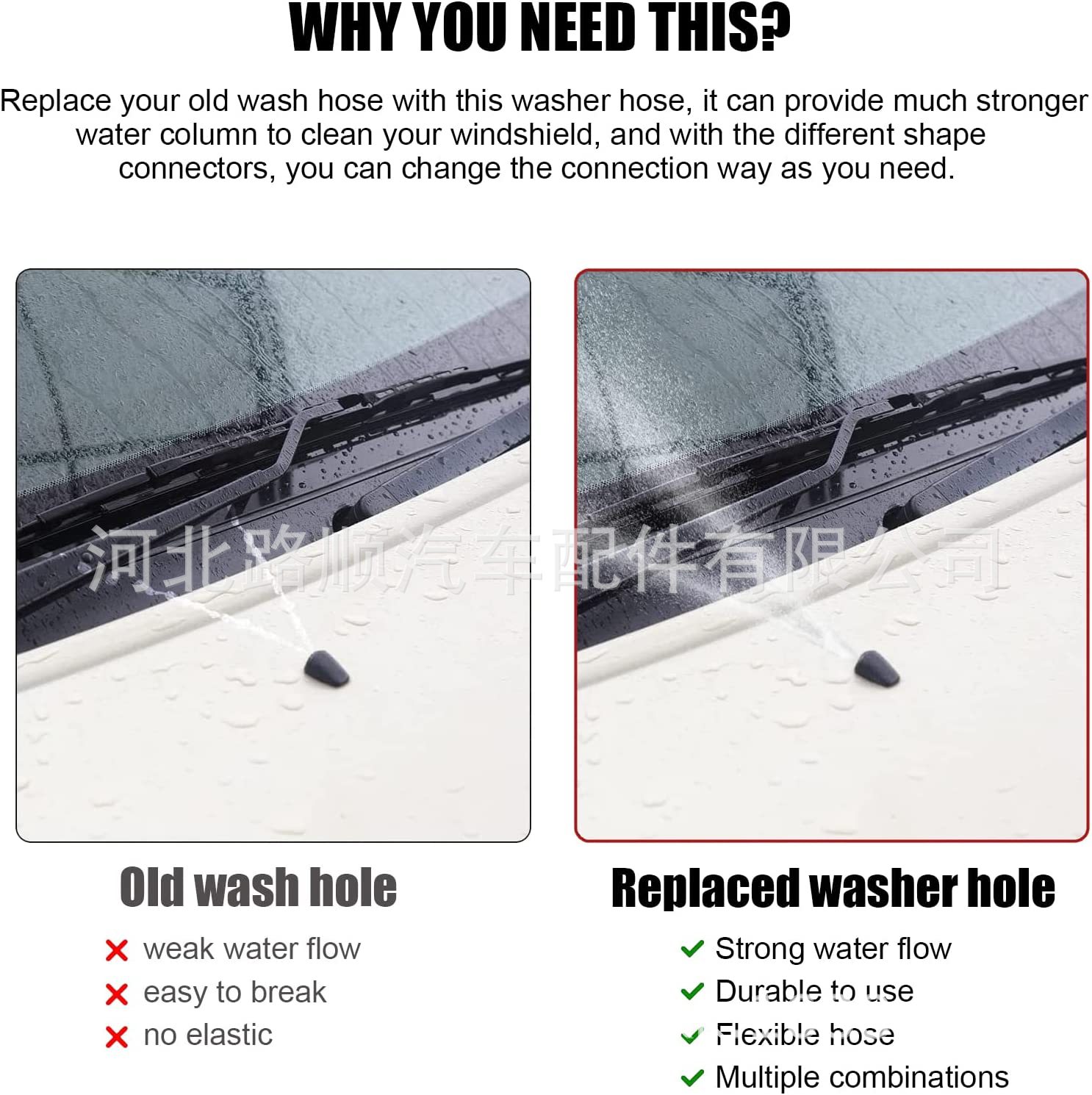 Kit de manguera de lavado de parabrisas Manguera de fluido de lavado universal de 4 m más enlazador de manguera de 12