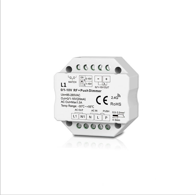 L1 AC100-240V 1 канал*20mA RF+Push диммирование 0/1-10V диммер