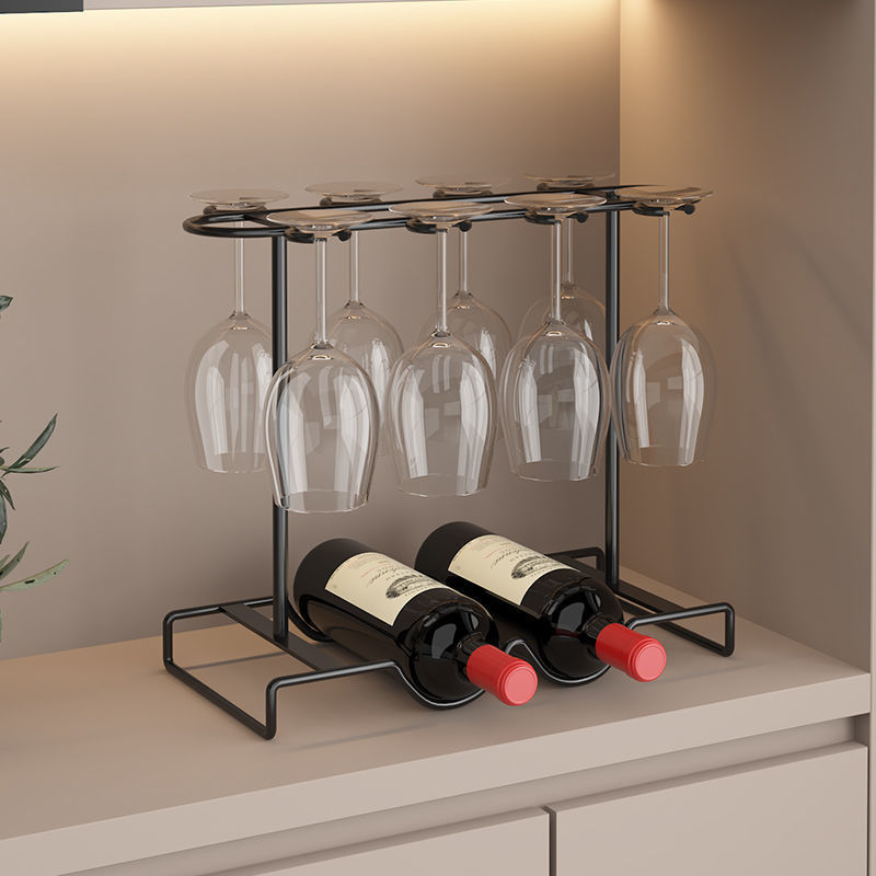 Red Wine Rack, Accessible Luxury, High-End Household Wine Rack Ornaments, Goblet Upside down Suspended Cup Rack, Wine Cabinet Storage Rack