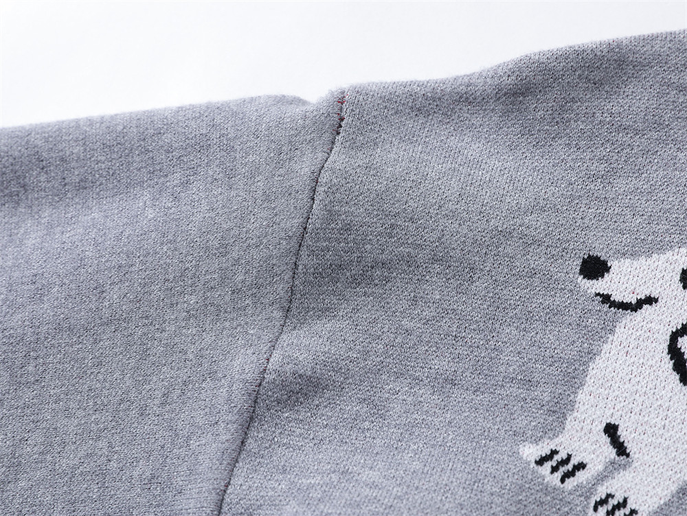 Herrenbekleidung Retro Fun Puppy Rundhals Strickjacke Pullover Frühling und Herbst Herren Street Trend Lockere Lässige Langarm Strickjacke_voghion.com