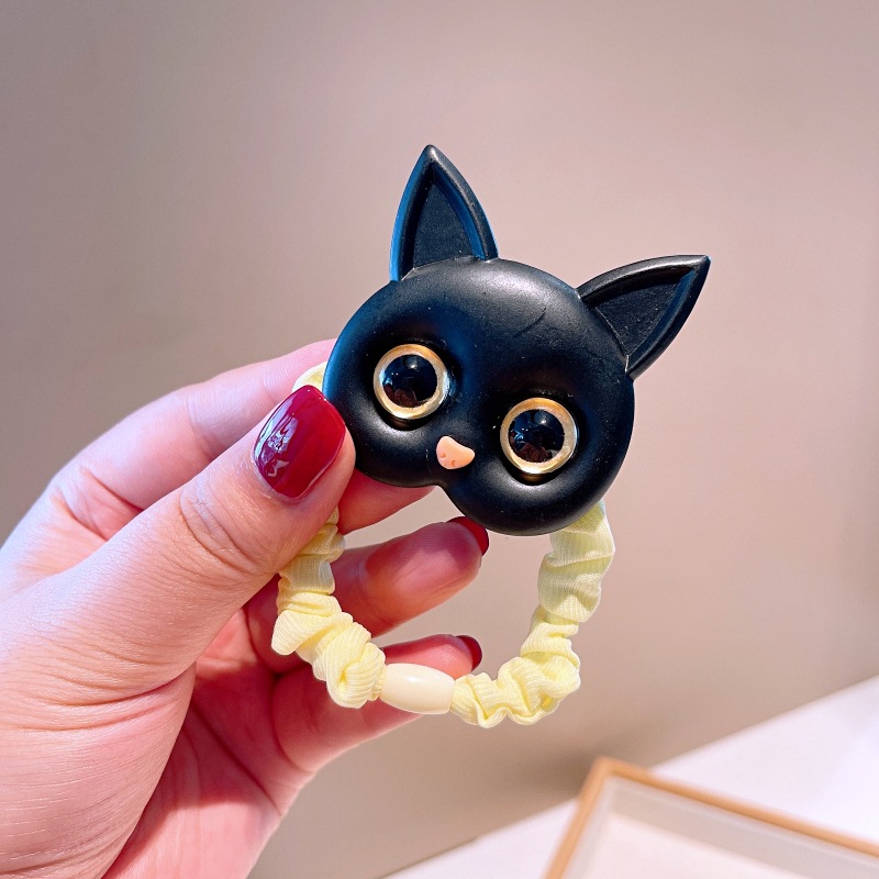 Japanese And Korean New Style Cute Cat Hair Rope Color Small Intestine Cloth Ring Girl Ball Head Rope Tie Hair Rubber Band Jewelry display picture 7