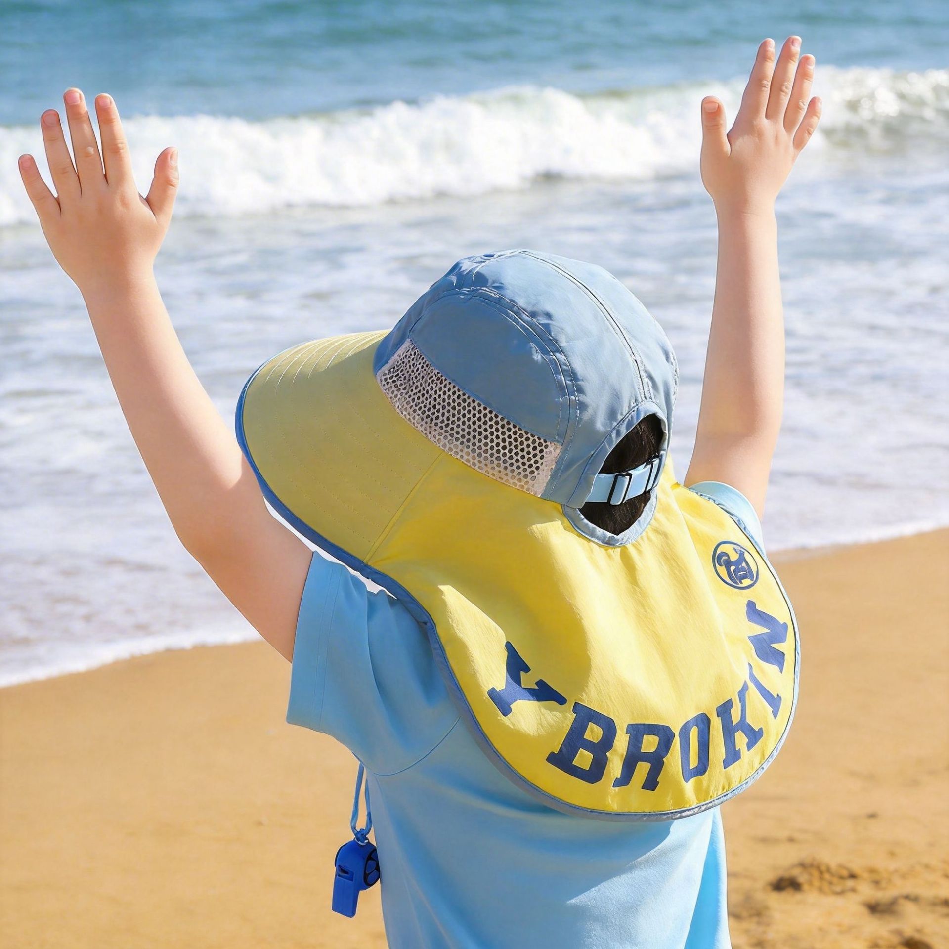 Sombrero de sol para niños con protección nuca contra uv_voghion.com
