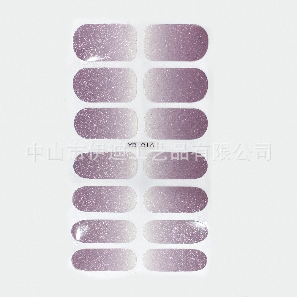 El nuevo parche de uñas en polvo de cebolla de color sólido de Idi 14 pegatinas de uñas pegatinas impermeables duraderas sin sellar fábrica al por mayor