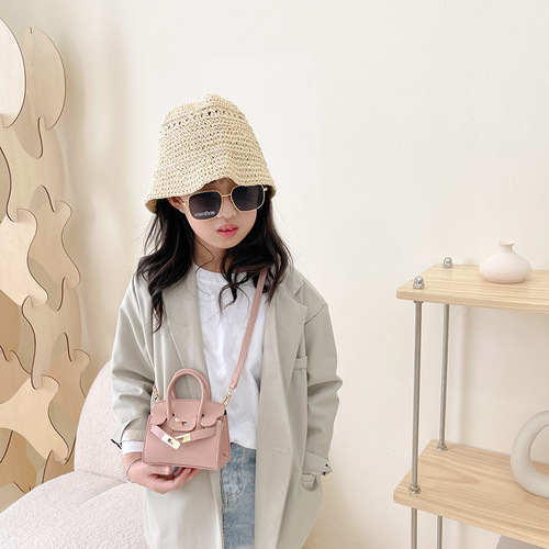 Parent-child children's bag 2024 spring and summer new candy color mini platinum bag fashionable little girl crossbody bag hand bag