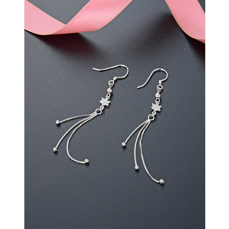 Pendientes borla Oro Blanco