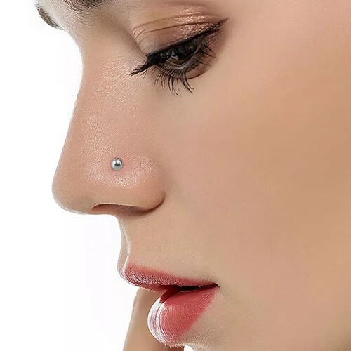 G23 Titanium Alloy Round Ball 5-Character 7-Character S-Bar Nose Bent Nose Ring F136 Cross-Border Hot Selling Body Piercing Jewelry