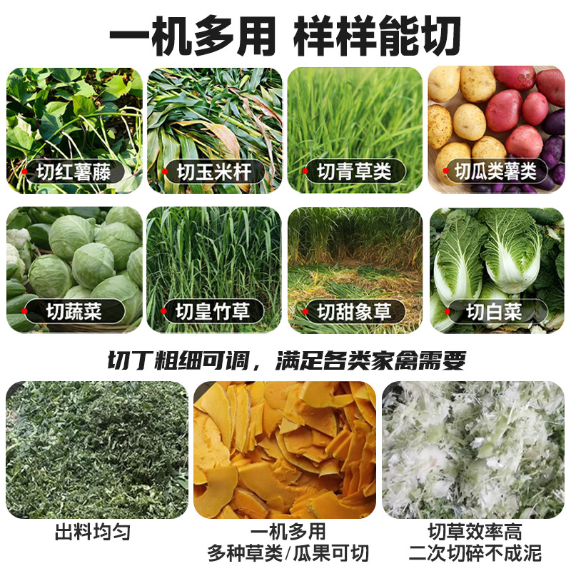 Máquina de triturador de hierba de gallina de gallina de gallina trituradora de hierba de cultivo cortadora de hierba pequeña máquina doméstica trituradora de verduras de hierba de cerdo