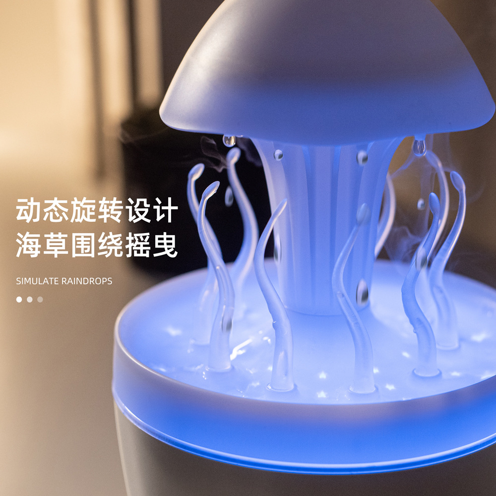 Personalizado nuevo estilo giratorio máquina de aromaterapia de gota de agua escritorio para el hogar colorido humidificador de aire de hierba de agua regalo de grano de madera al por mayor