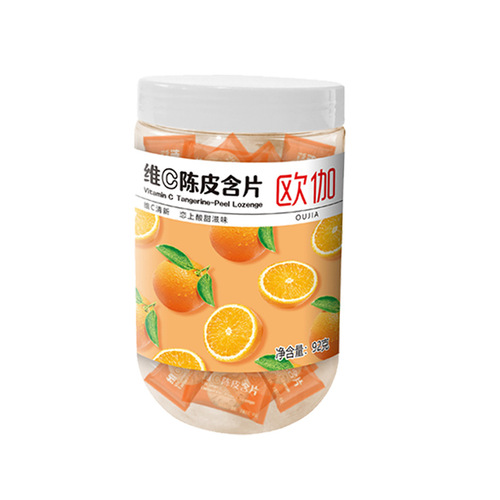 Euogai C Pechi Fruit Lozenge, Sea Salt Candy, Wholesale Bottled VC Tablets, Moisturizing and Refreshing, Sugar-Free Peppermint Candy