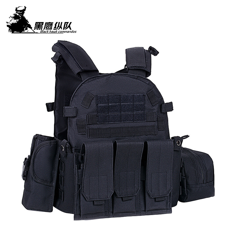 MOLLE anfibio de entrenamiento ligero multifuncional chaleco táctico negro 6094 desmontaje rápido chaleco táctico de combate al aire libre