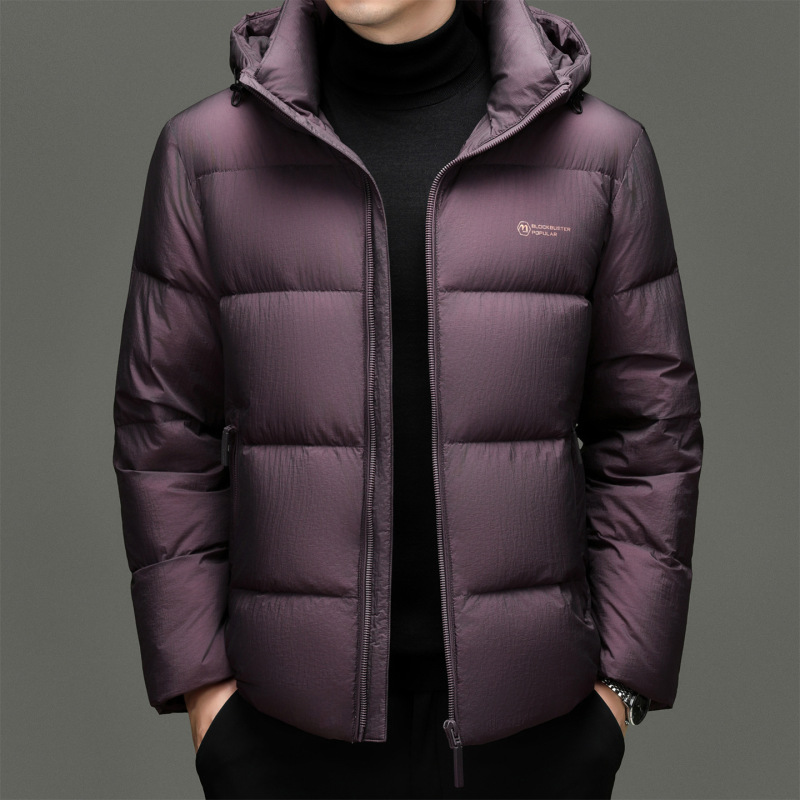 Men's 90 White Duck down Jacket, Youth Hooded Thickened Warm Coat, Men's Casual Short Outerwear Men's 90 White Duck down Jacket, Youth Hooded Thickened Warm Coat, Men's Casual Short Outerwear