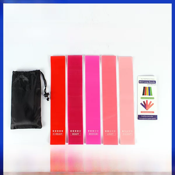 Source Factory Yoga Resistance Band Tpe Fitness Resistance Belt Hip Lift Squat Resistance Band Elastic Band Pink Gradient