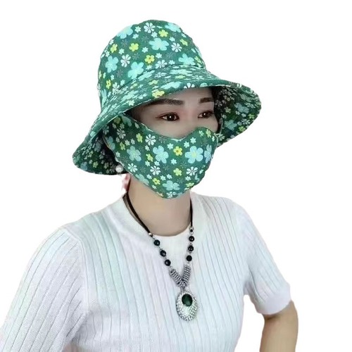 New Spring and Summer Cotton Women's Hat Sun Protection Hat Integrated Sunshade Hat Outdoor Tea Picking Hat Cycling Sun Protection Gadget