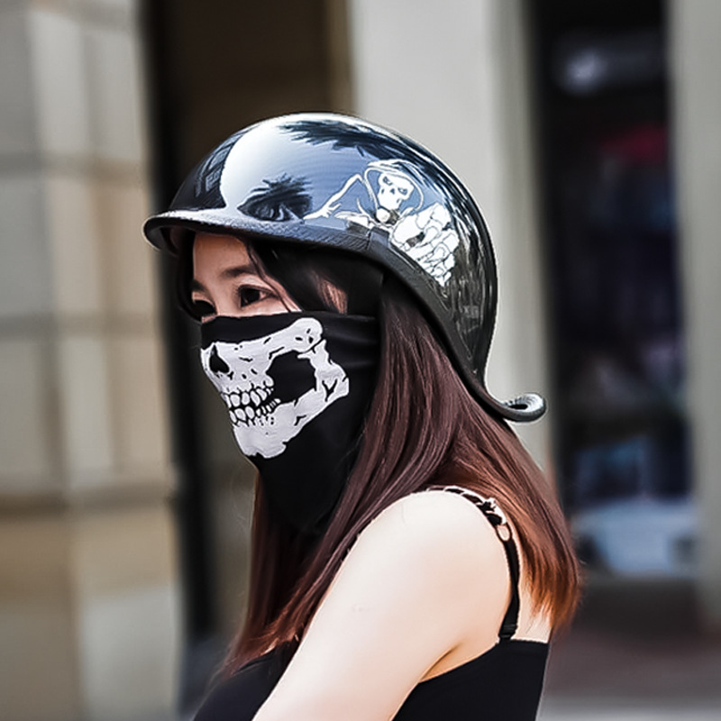 Comercio exterior casco transfronterizo motocicleta casco de fibra de carbono masculino Harley Scoop casco femenino retro motocicleta medio casco verano