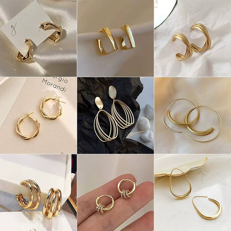 Серьги (Baoyu) металлическая серебряная игла, простой элегантный дизайн, высокое качество