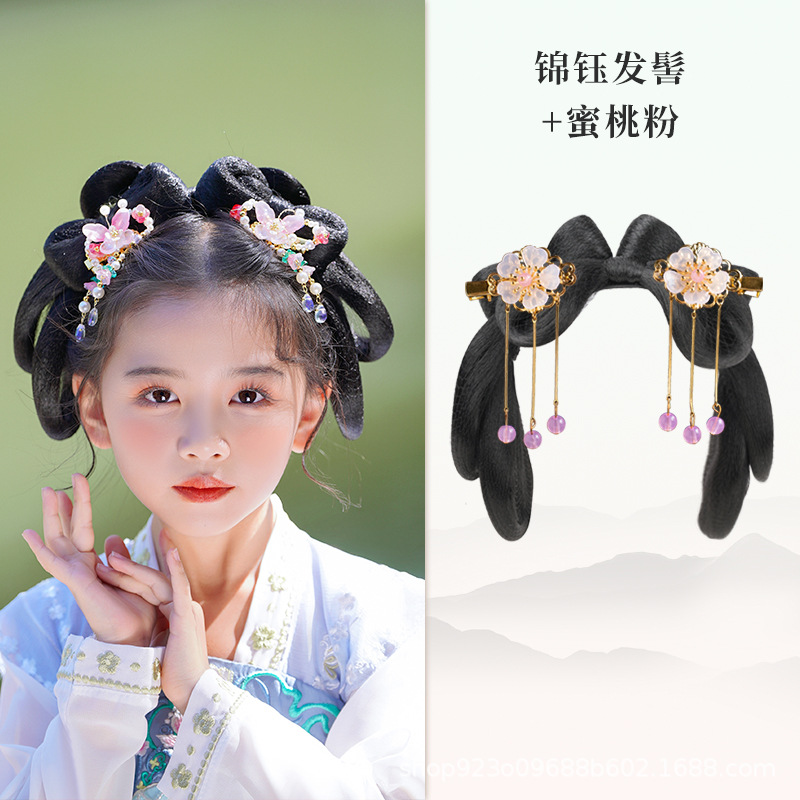 진유 헤어 롤빵 복숭아 파우더 헤어 액세서리 쌍