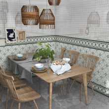 网红法式卫生间花砖阳台复古全瓷200X200哑光餐厅咖啡店墙地面砖