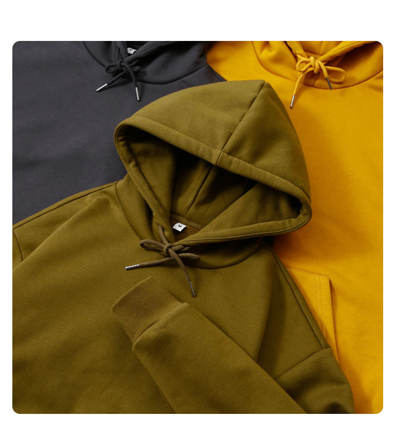 Herren Oversize Fleece Hoodie Schwerer Winter Pullover Mit Tasche_voghion.com